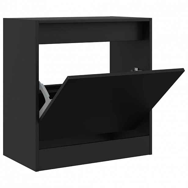 vidaXL Botník černý 60 x 34 x 63,5 cm kompozitní dřevo