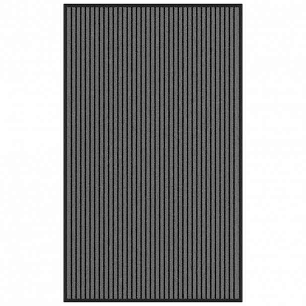 vidaXL Rohožka Stripe Černá a šedá 90x150 cm