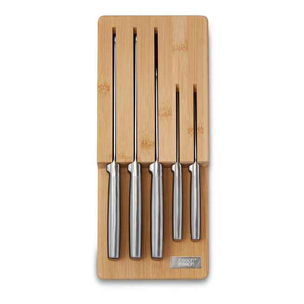 Sada nožů se stojanem 5 ks z nerezové oceli Elevate Bamboo – Joseph Joseph