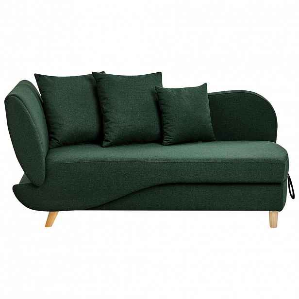 Beliani ČALOUNĚNÉ lehátko chaise longue levostranné Zelené Meri