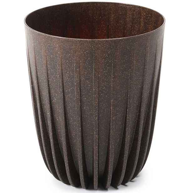 HowHomely Květináč STRIPPED ECO VII 19 cm kávově hnědý