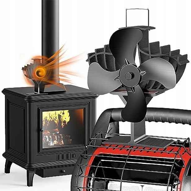 Krbový ventilátor se 4 čepelemi Teplovzdušný ventilátor