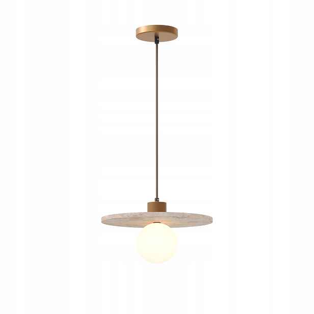 Maxlight závěsná lampa skleněná koule přírodní kámen g9 7w lando