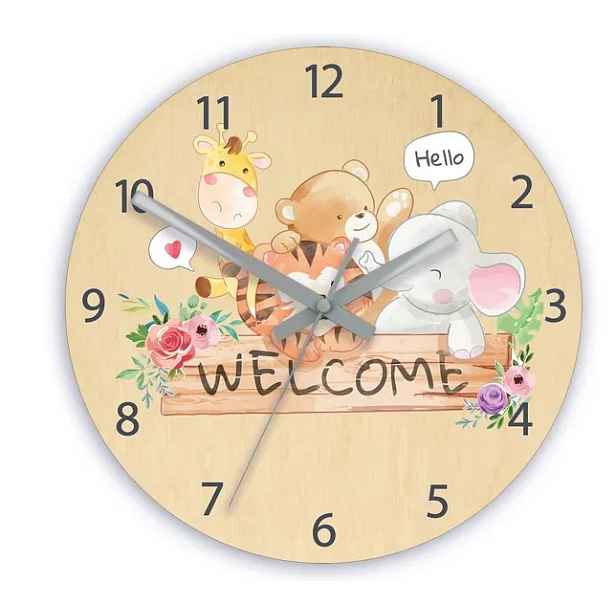 ModernClock Dětské nástěnné hodiny Ami Zvířátka 30 cm vícebarevné