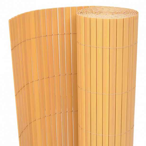 vidaXL Oboustranný zahradní plot PVC 90 x 500 cm žlutý