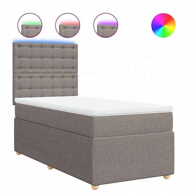 vidaXL Box spring postel s matrací taupe 90x200 cm textil