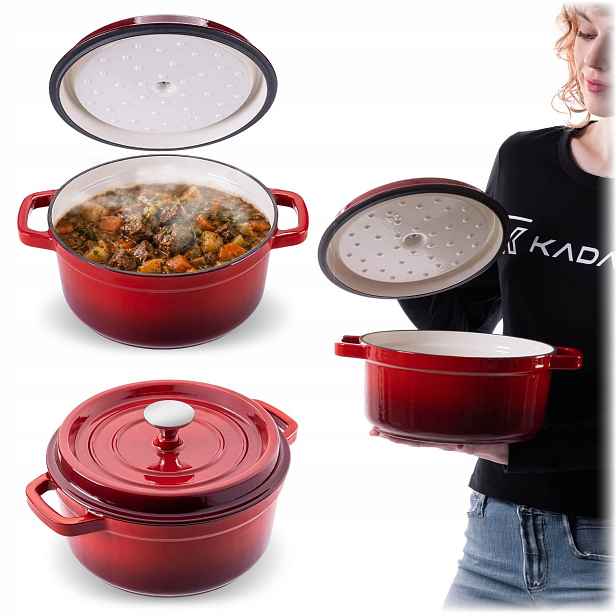 Hrnec Hrnec 4,5 L Smaltovaný S Víkem Indukce Plynová Trouba Velký 23 cm