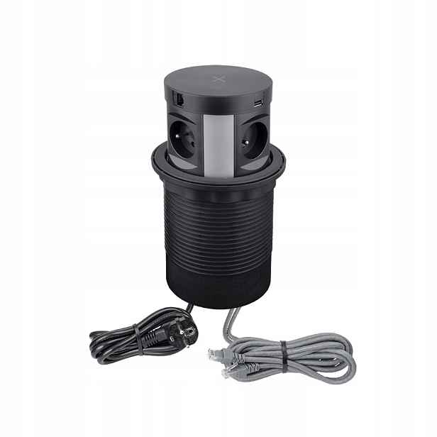 Multibox zásuvka s Usb RJ45 a indukční nabíječkou