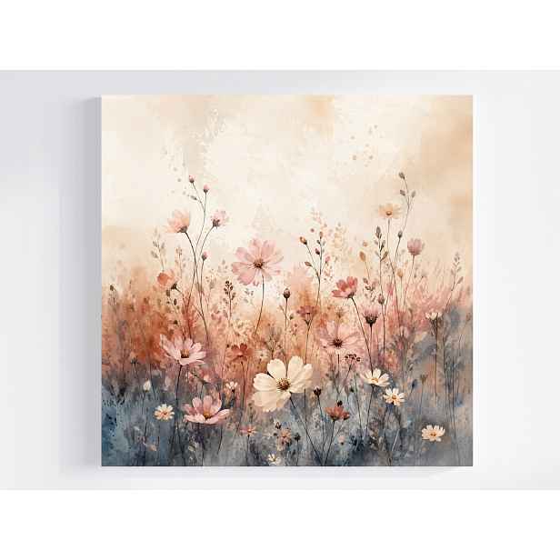 Obraz Na Plátně Canvas Grafika Zahrada Louka Květiny Pastel Scandi Boho 50x50