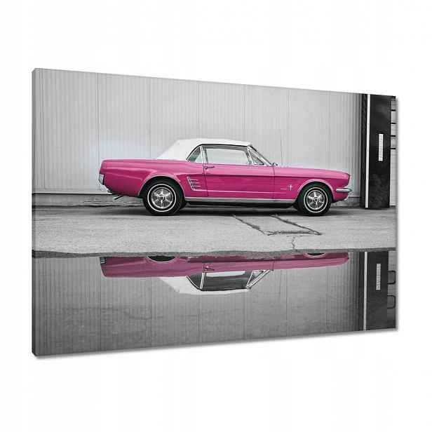 Obrazy 100x70 Růžový Ford Mustang Usa