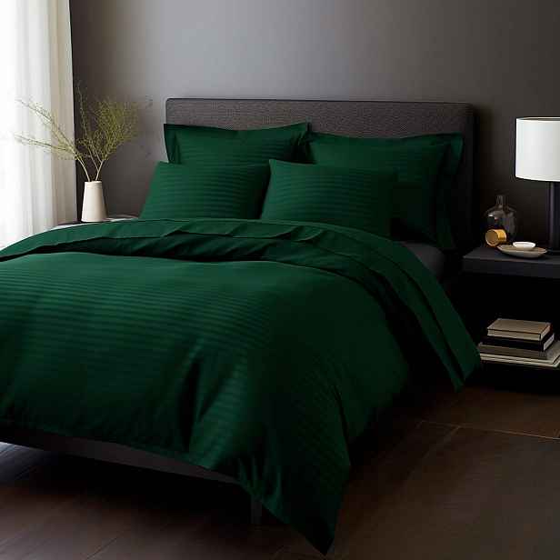 Povlečení z bavlněného saténu Cizgili Dark GREEN/220X200 Exclusive