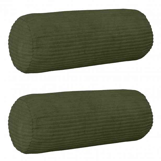 vidaXL Povlak na polštář 2 pcs HEERLEN Zelená Ø 15 x 40 cm manšestr