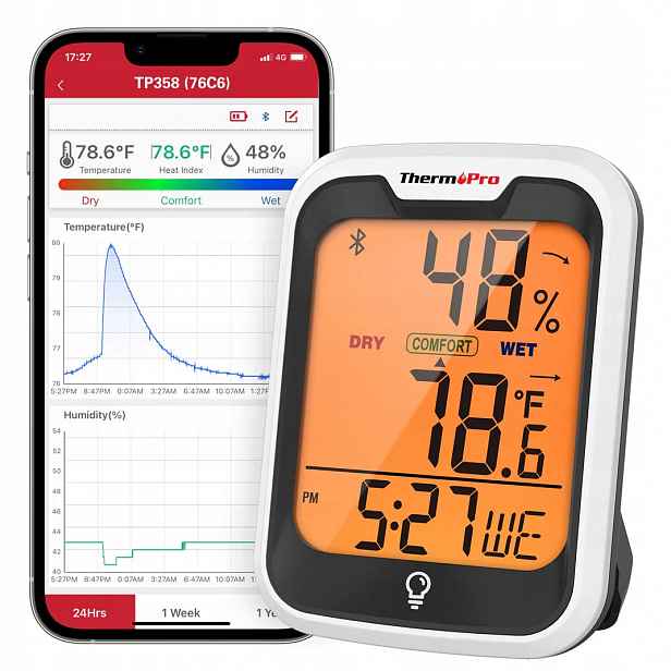 Pokojový teploměr Monitor teploty Bluetooth vlhkoměr ThermoPro TP-358