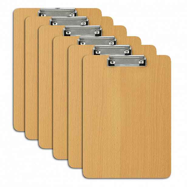 Relaxdays KLIPBOARD Hnědá Stříbrná 6ks-sada DIN A4