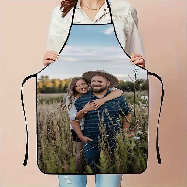 TEMU Personalizovaná zástěra s vlastní fotografií, 1 ks, zástěra, 2D, unisex zástěra na pečení a kuchyňské práce, módní, (19x27 palců, 23x31 palců),