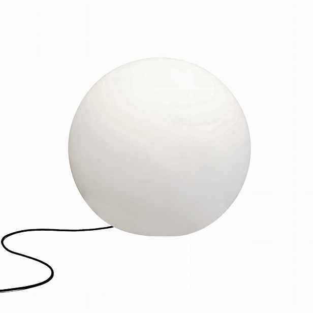 Venkovní stojací zahradní lampa svítící koule bílá 60 cm Nowodvorski