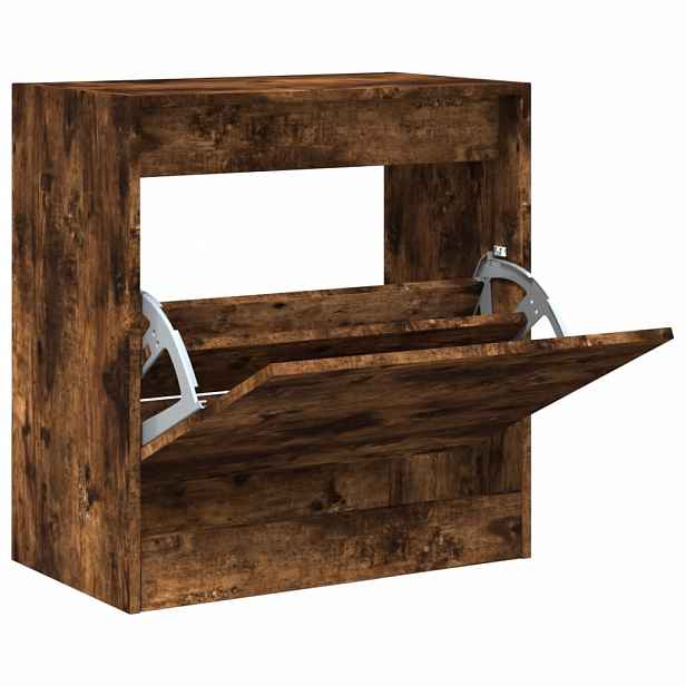 vidaXL Botník kouřový dub 60 x 34 x 63,5 cm kompozitní dřevo