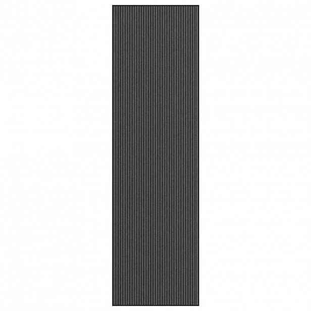 vidaXL Rohožka Stripe Černá a šedá 115x400 cm