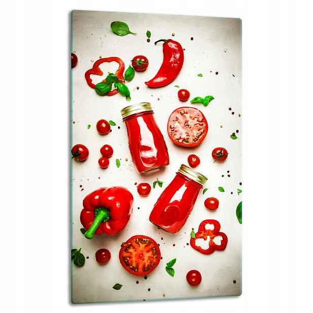 7v1 Skleněná Deska Panelová Deska 30x52 Paprika