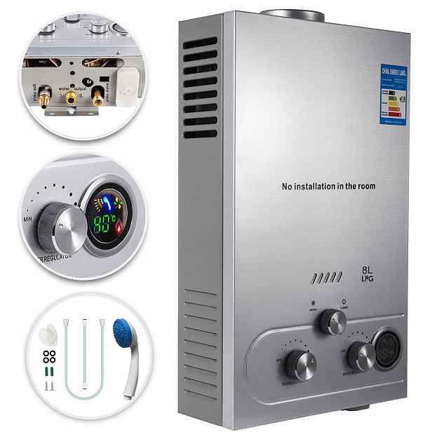 16KW 8l/min Průtokový ohřívač vody Lpg propan butan