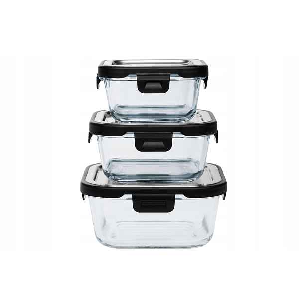 Sada 3 skleněných dóz Gerlach Smart 330/500/850ml LunchBox