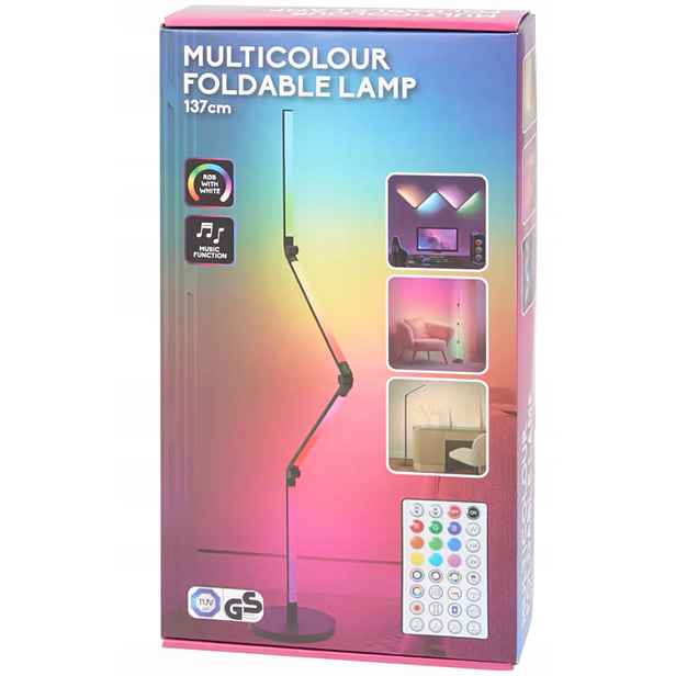 Skládací vícebarevná otočná Rgb lampa Dálkový Ovladač, pevná, těžká, 137 cm