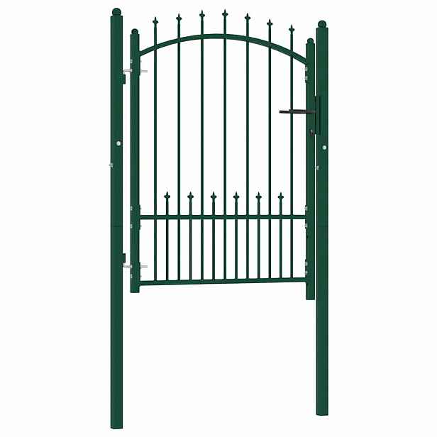 vidaXL Plotová branka EMMEN s hroty ocelová 104 x 109,5 cm zelená