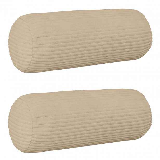 vidaXL Povlak na polštář 2 pcs HEERLEN Taupe Ø 15 x 40 cm manšestr