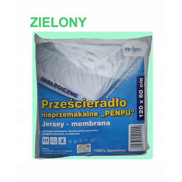 Nepropustné prostěradlo ochranné jersey prostěradlo s gumičkou Premium 60x120 cm Zelené