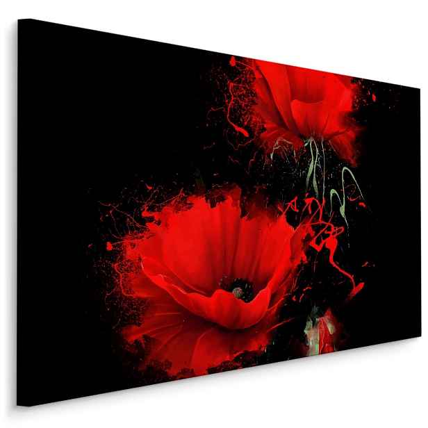 Plátno Červené Máky Na Černém Pozadí Varianta: 40x30