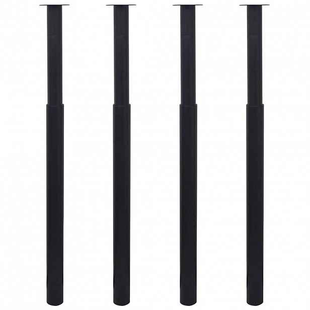vidaXL Teleskopické nohy ke stolu 4 ks černé 710 mm–1 100 mm