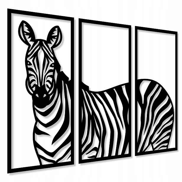 Ažurový Obraz Nástěnná Dekorace Zebra 3D Panely Obrazy Do Obývacího Pokoje Triptyki
