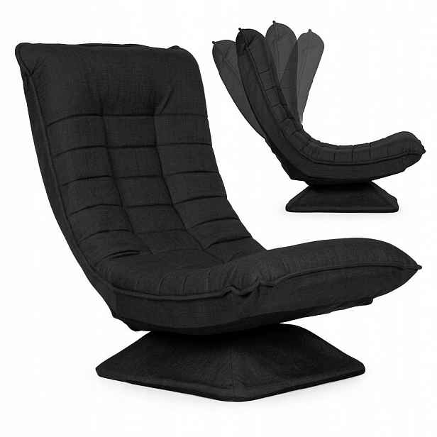 ModernHome TH-CL-4 Polohovatelné relaxační křeslo, otočné, černé