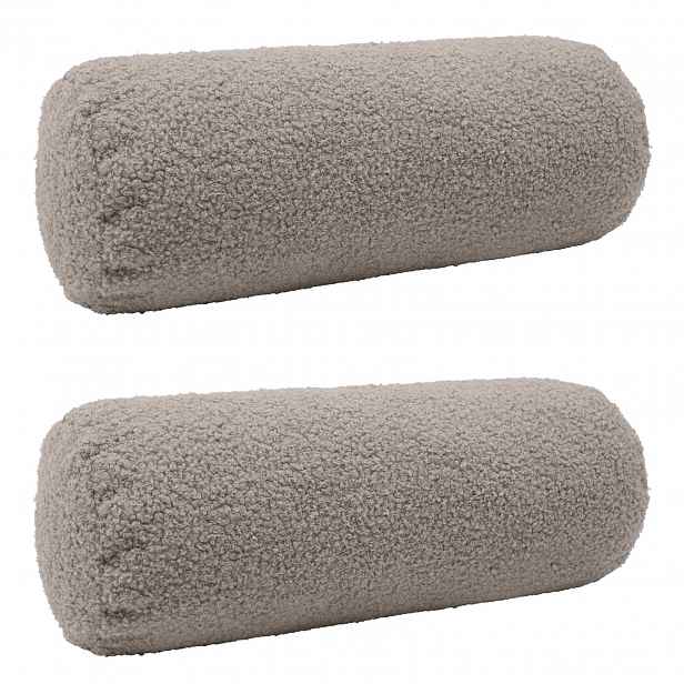 vidaXL Povlak na polštář 2 pcs HEERLEN Světle šedá Ø 15 x 40 cm Bouclé
