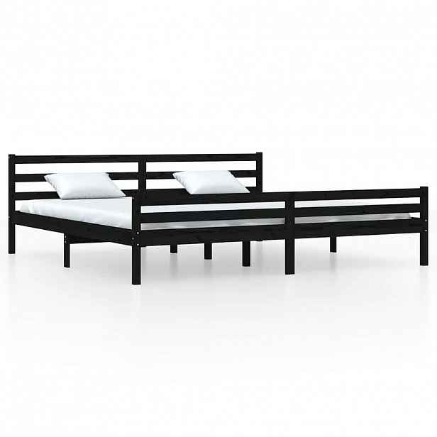 vidaXL Rám postele černý masivní dřevo 200 x 200 cm