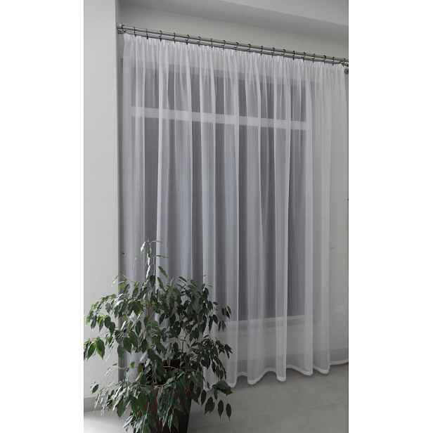 Mg Záclona olza voál Bílý vzor 320x145 cm Hotová s páskou polský