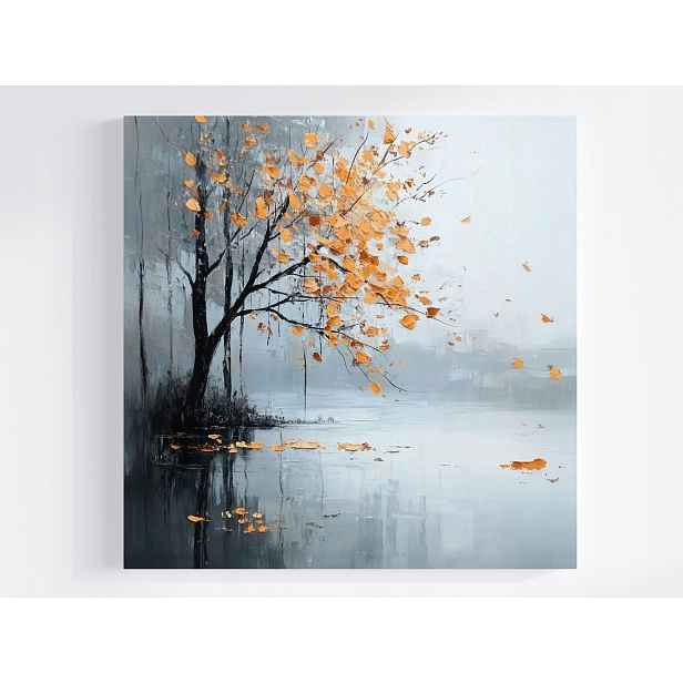 Obraz Na Plátně Canvas Krajina Příroda Imprese Podzim Strom Déšť 50x50