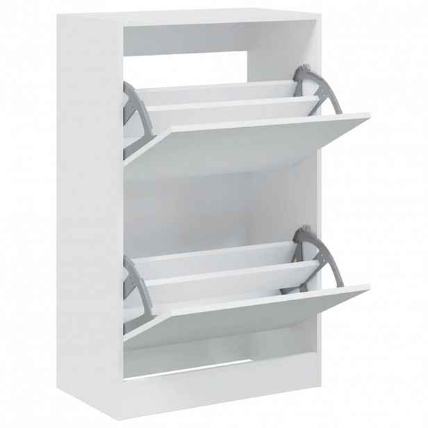 vidaXL Botník bílý 60 x 34 x 96,5 cm kompozitní dřevo