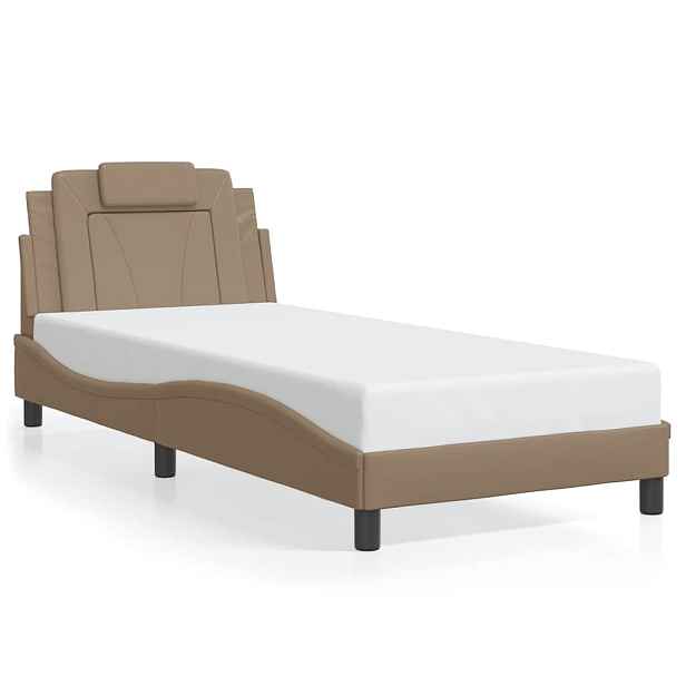 vidaXL Rám postele Viana bez matrace cappuccino 90x190 cm umělá kůže