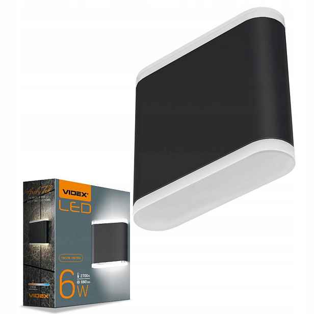 Zahradní nástěnné svítidlo Venkovní fasádní Led lampa 6W 660lm 2700lm Černá