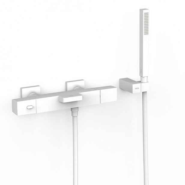 Vanová baterie TRES Over-Wall s vanovým setem 150 mm bílá mat 19017469BM