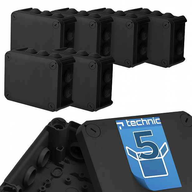 5x Edo Technic Hermetická dóza na omítku IP66 150x115х65 Černá
