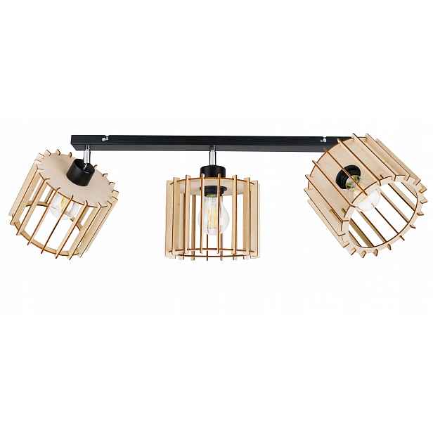 Lampa Stropní Svítidlo lustr pohyblivý strop Válec 3 Dřevo