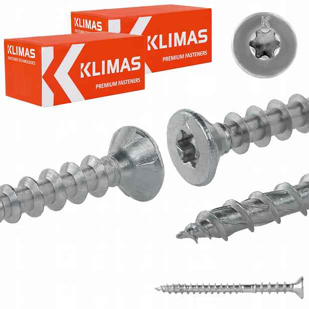 Šrouby pro vyrovnávání latí 6x80 mm 400 ks distanční Torx Klimas Wkss