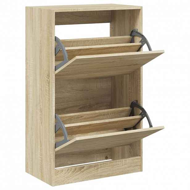 vidaXL Botník dub sonoma 60 x 34 x 96,5 cm kompozitní dřevo