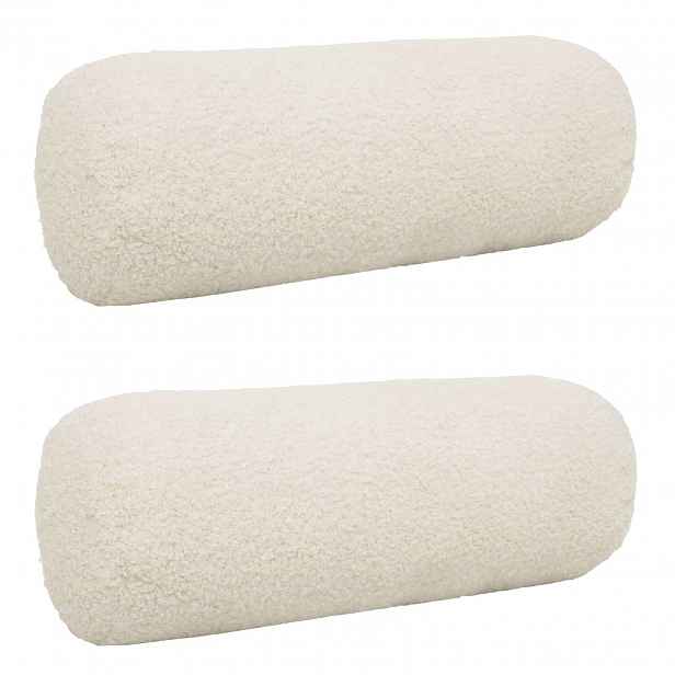 vidaXL Povlak na polštář 2 pcs HEERLEN Krémová Ø 15 x 40 cm Bouclé