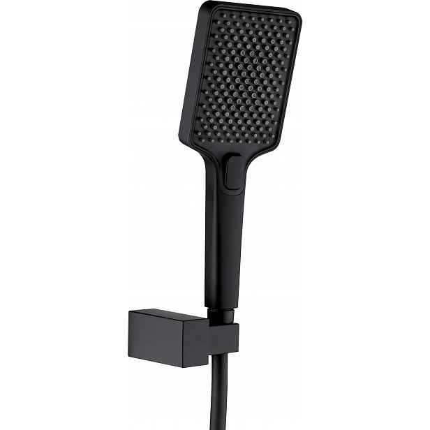 Moderní sprchový set bodová nero, čtvercová, 4 funkce