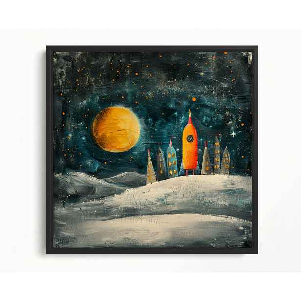 Obraz Rám Americký Box Vesmír Hvězdy Planeta Cestování Raketa Základ 60x60