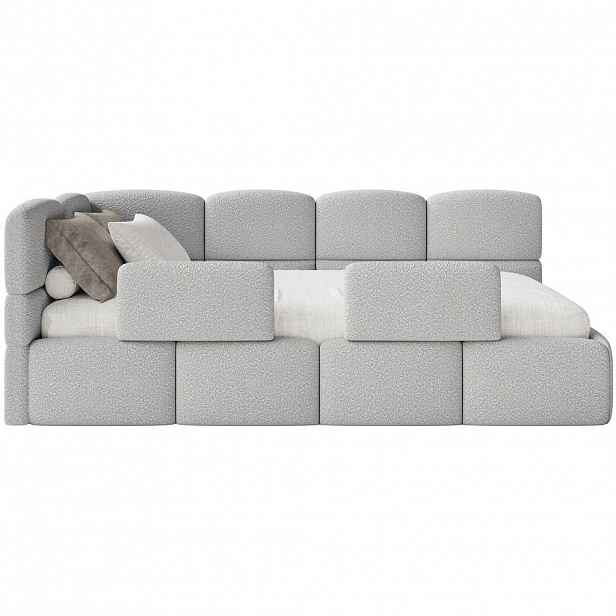Selsey DĚTSKÁ POSTEL Cloudy světle šedá 120 cm, buklé