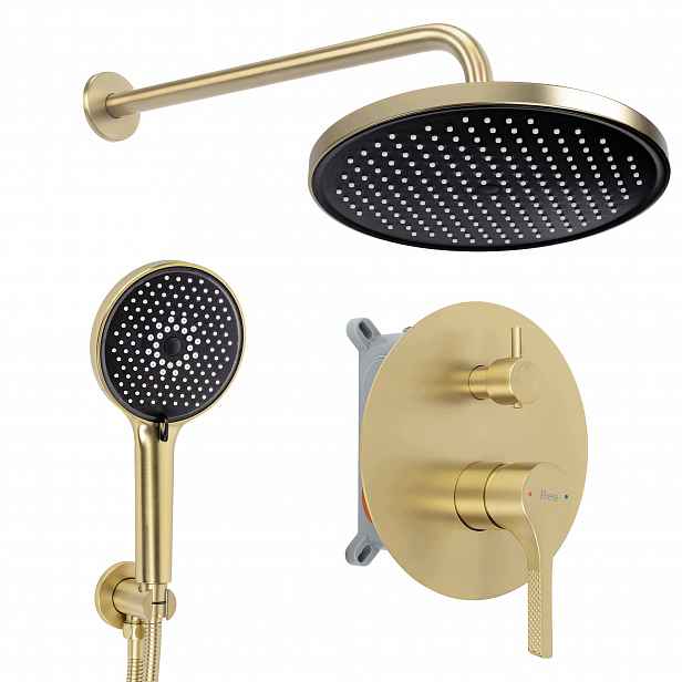 Sprchový Set Pod Omítku Rea Maxim Zlatý Kartáčovaný Premium Box